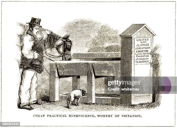 animal drinking trough - victorian illustration - streatham 幅插畫檔、美工圖案、卡通及圖標