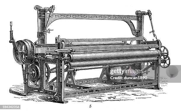 retro machinery -  jacquard weaving - industrial revolution 幅插畫檔、美工圖案、卡通及圖標