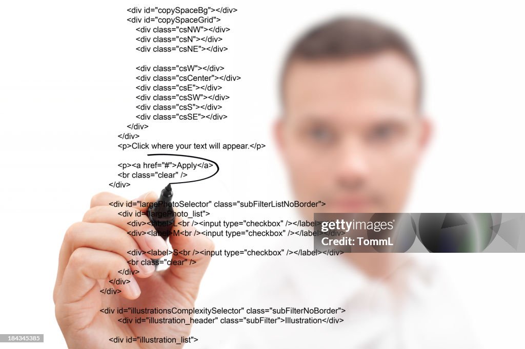 Businessman Highlighting Script