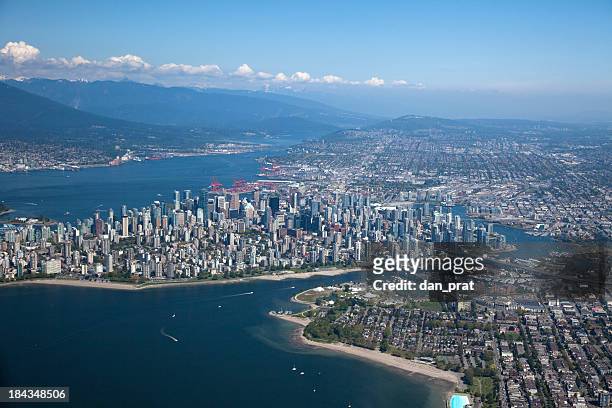 vancouver aerial photo - vancouver port stock pictures, royalty-free photos & images