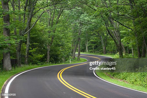 skyline drive, shenandoah national forest, en virginie - virage photos et images de collection