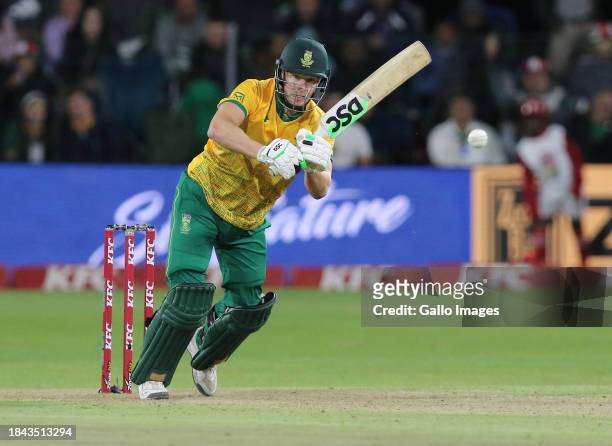 David Miller of South Africa during the 2nd KFC T20 International match between South Africa and India at St George's Park on December 12, 2023 in...