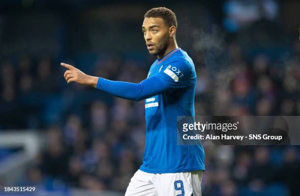 Cyriel Dessers in action for Rangers during a cinch Premiership match between Rangers and St Mirren at Ibrox Stadium, on December 03 in Glasgow,...