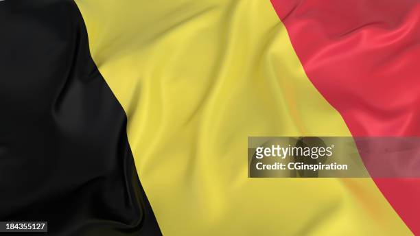 rippled flag of belgium - belgian culture stock pictures, royalty-free photos & images