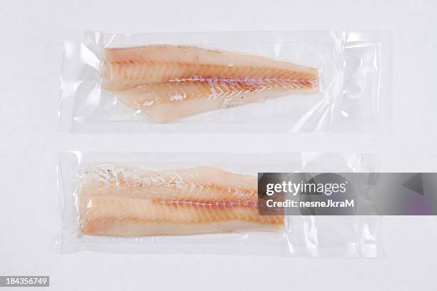 packaged fish - meat packaging stock pictures, royalty-free photos & images