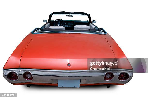 convertible from 1970 - rear view - convertible isolated stock pictures, royalty-free photos & images