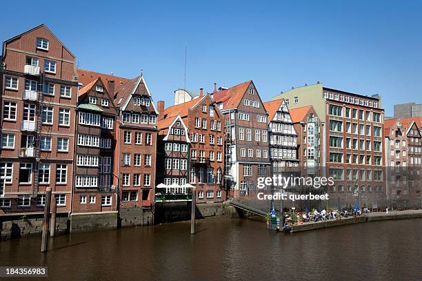 half timbered house front - hamburg - timber framed stock pictures, royalty-free photos & images