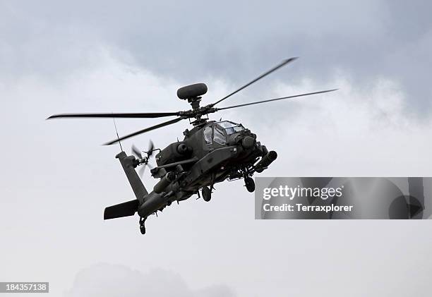 ah - 64d helicóptero apache - helicóptero militar imagens e fotografias de stock
