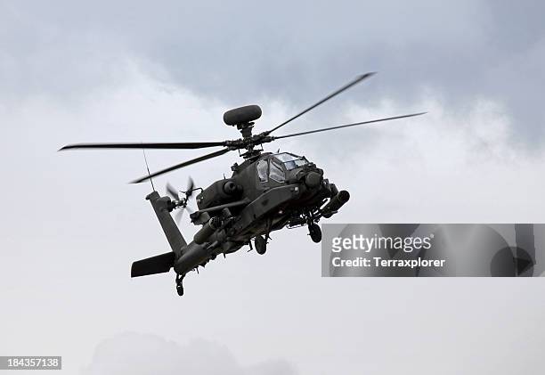 ah-64d apache helicopter - helicopter rotors 個照片及圖片檔