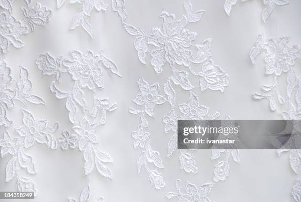 wedding dress lace detail - lace textile bildbanksfoton och bilder