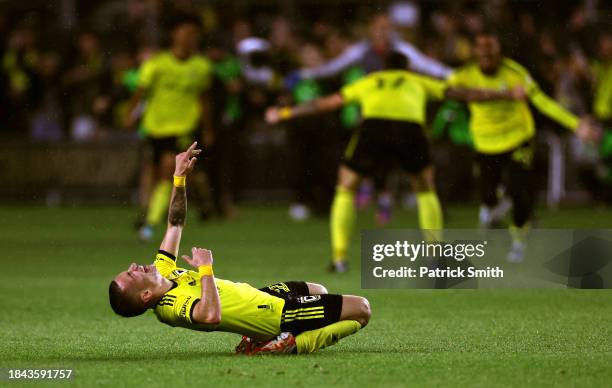 Alexandru Măţan of Columbus Crew celebrates winning the 2023 MLS Cup against the Los Angeles FC at Lower.com Field on December 09, 2023 in Columbus,...