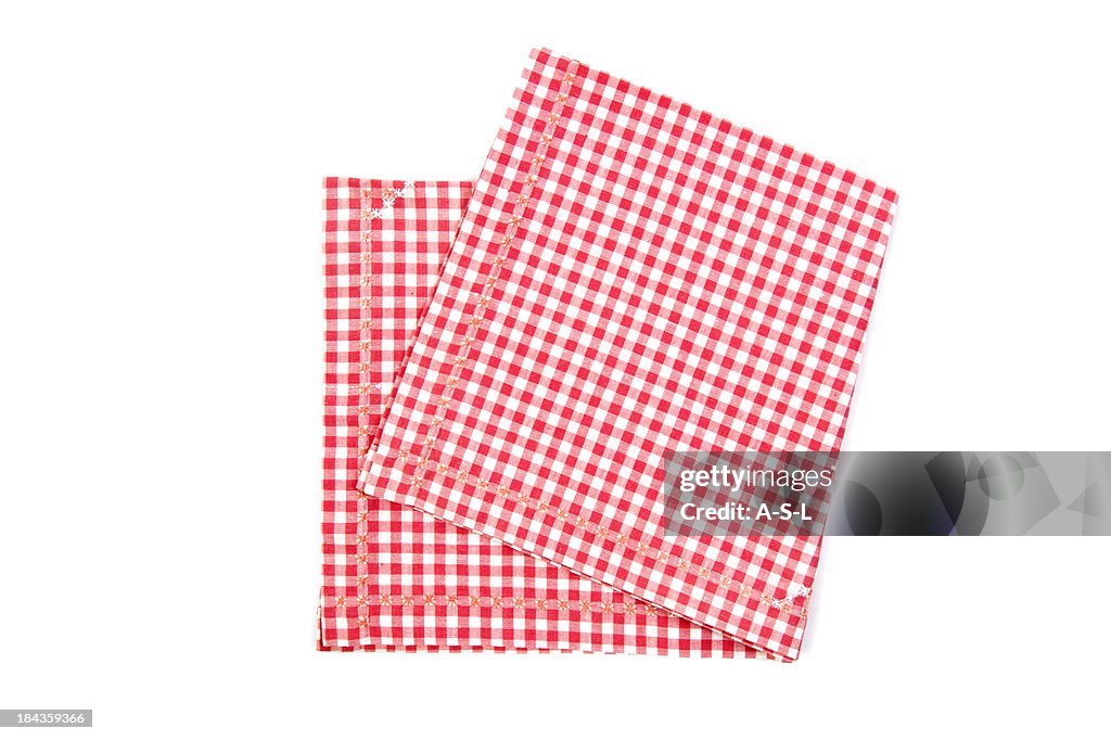 Red and white napkin