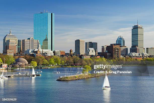 cidade de boston - rio charles - fotografias e filmes do acervo