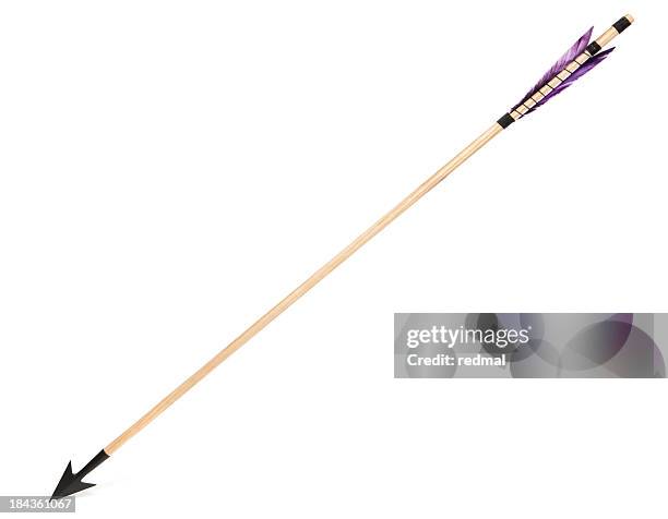traditional arrow - archery feather stockfoto's en -beelden