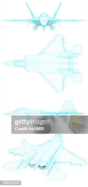 3d sketch architecture us air force f-22 raptor 4 - f 22 raptor stock pictures, royalty-free photos & images