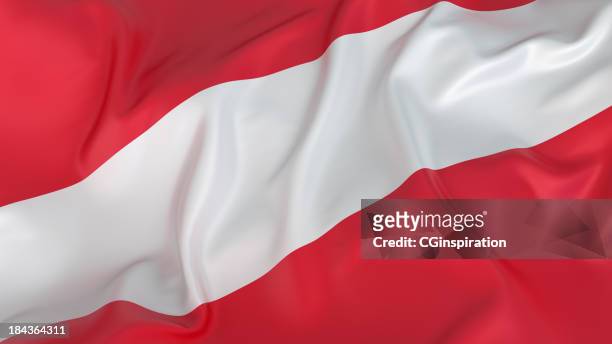 close-up of red and white austrian flag - austria bildbanksfoton och bilder