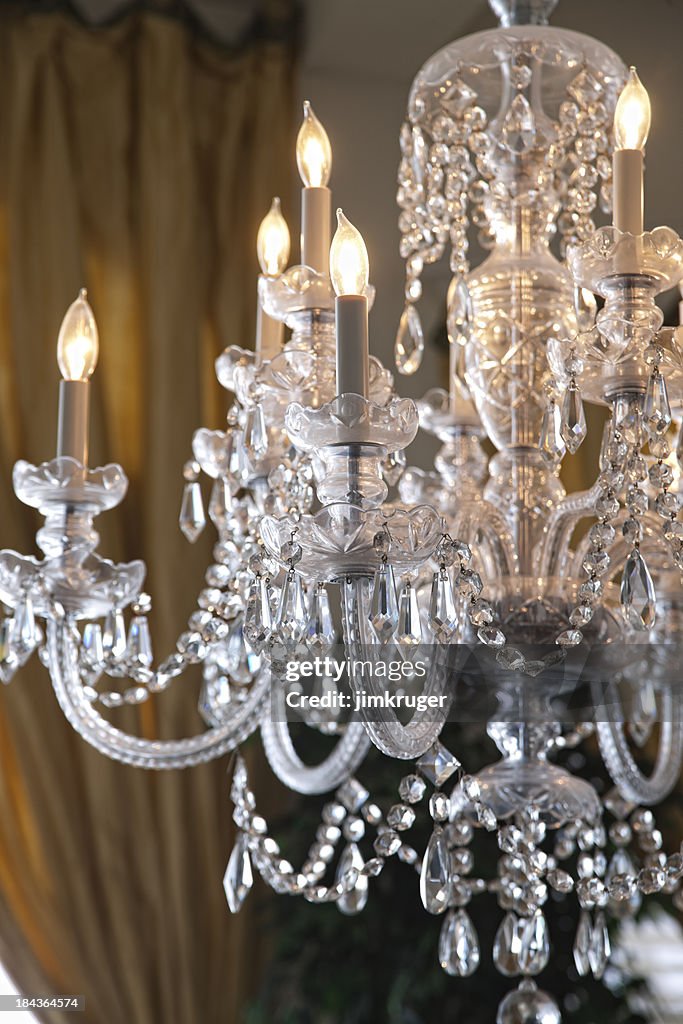 Elegant crystal chandelier.