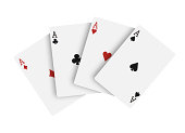Four aces, playing cards