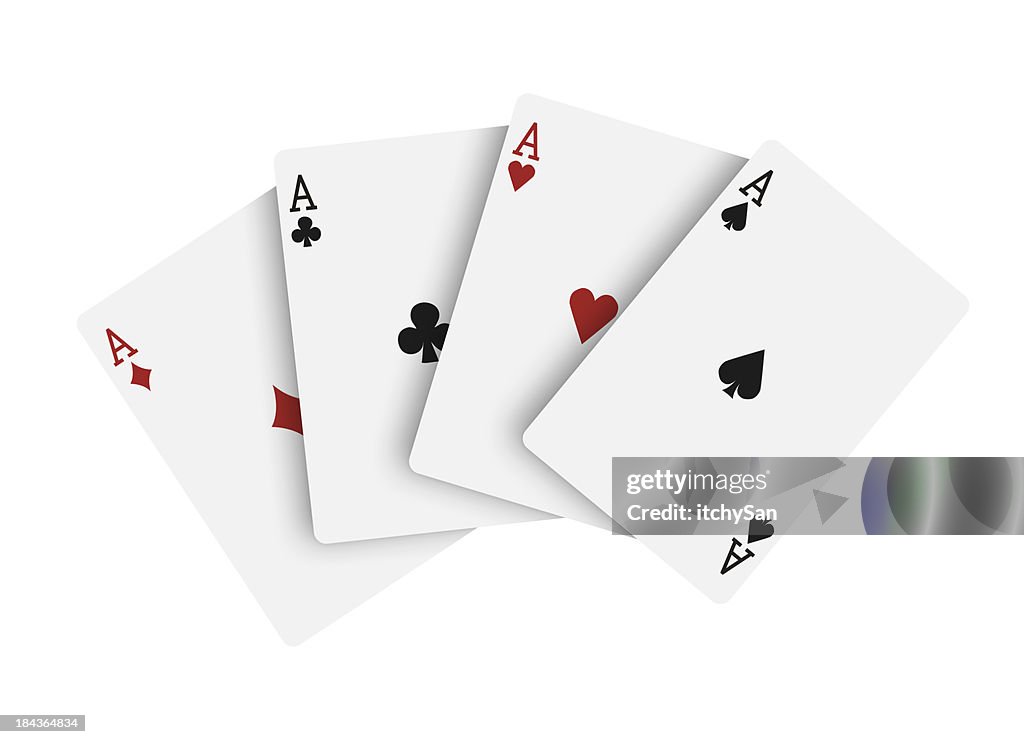 Four aces, playing cards