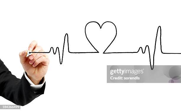 heart beat gráfico - line graph fotografías e imágenes de stock
