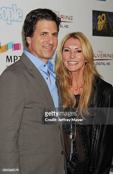 Producer Steve Levitan and wife Krista Levitan arrive at Hugh Jackman: One Night Only Benefiting The Motion Picture & Television Fund at the Dolby...
