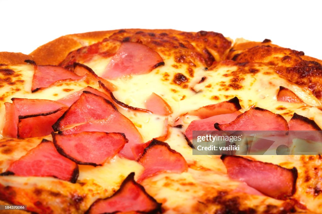 Crispy pizza close-up