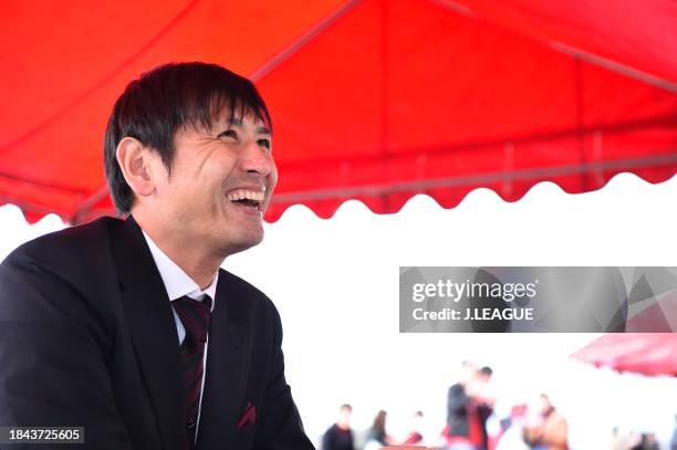 Fomer Kashima Antlers player Koji Nakata attends an autograph session prior to the J.League J1 first stage match between Kashima Antlers and Sagan...