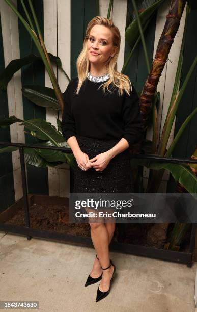 Reese Witherspoon attends “The Morning Show” Tastemaker Cocktail Reception at San Vicente Bungalows on December 07, 2023 in West Hollywood,...