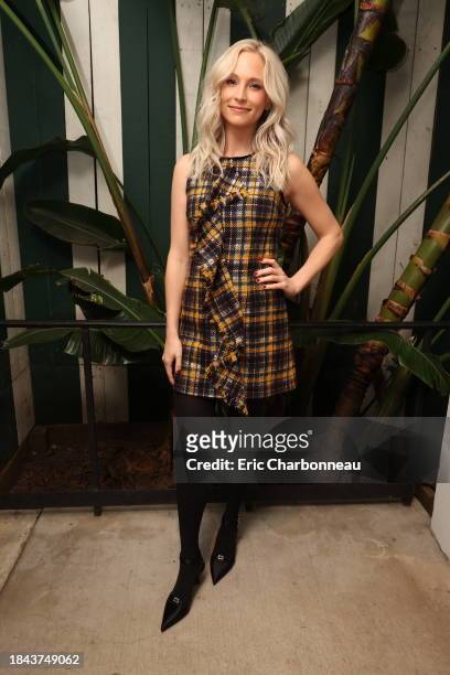 Candice King attends “The Morning Show” Tastemaker Cocktail Reception at San Vicente Bungalows on December 07, 2023 in West Hollywood, California....