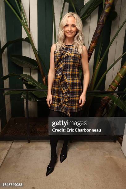 Candice King attends “The Morning Show” Tastemaker Cocktail Reception at San Vicente Bungalows on December 07, 2023 in West Hollywood, California....