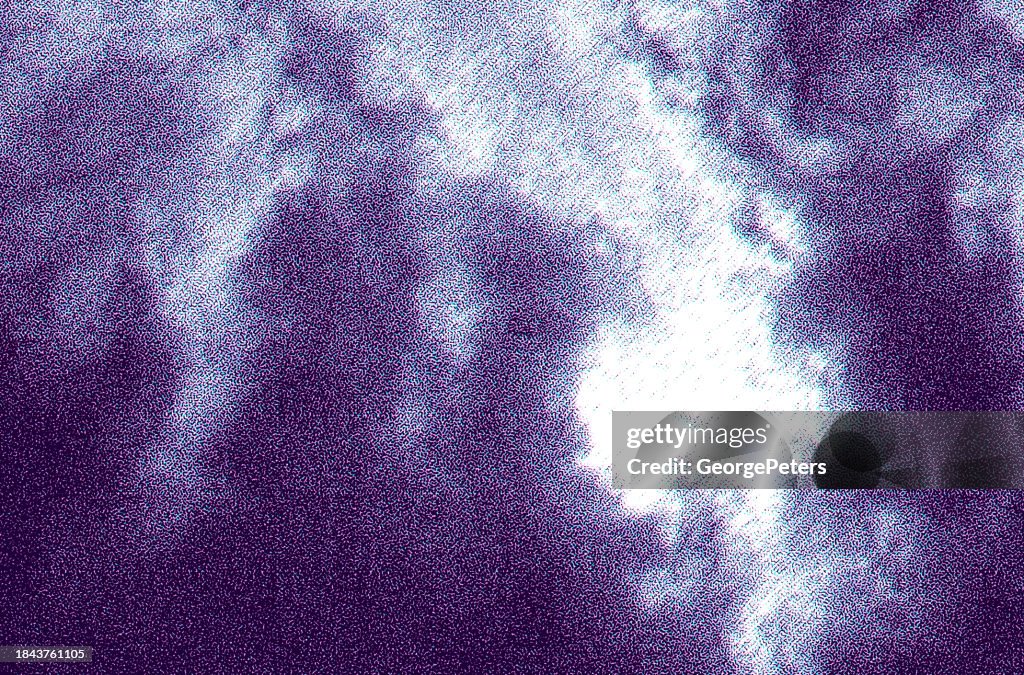 Cumulus Clouds Background with Glitch Technique