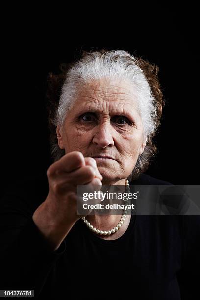 anger - old ugly woman stockfoto's en -beelden