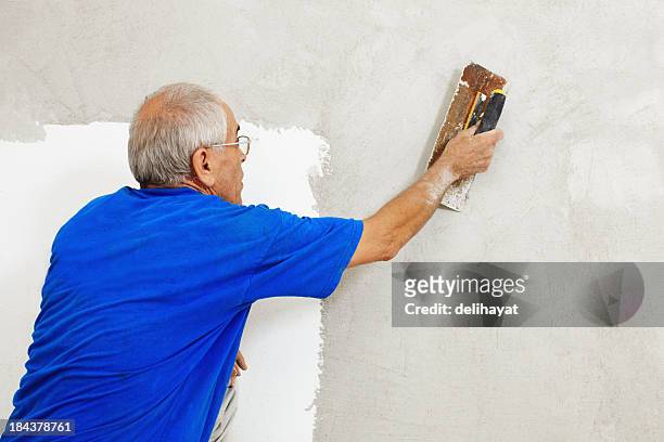 plasterer - drywall finishing stock pictures, royalty-free photos & images