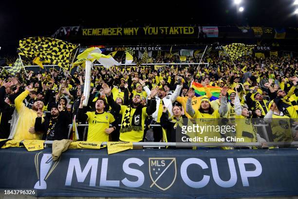 Fans react prior to the 2023 MLS Cup between the Columbus Crew and the Los Angeles FC at Lower.com Field on December 09, 2023 in Columbus, Ohio.