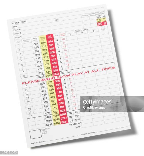 golf score card - scoring stock pictures, royalty-free photos & images