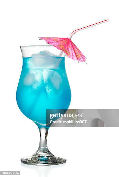 blue hawaiian coctail - drinking glass isolated stock pictures, royalty-free photos & images