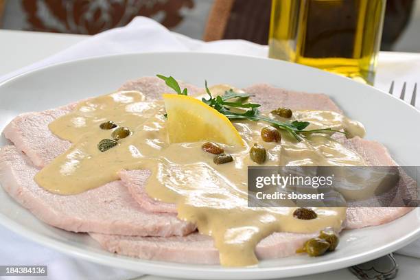 tonnato vitello - tuna foto e immagini stock