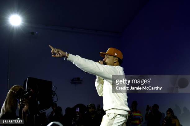 Chance the Rapper performs onstage during EBONY FWD presented by Coca-Cola Zero Sugar at The Temple House on December 09, 2023 in Miami Beach,...