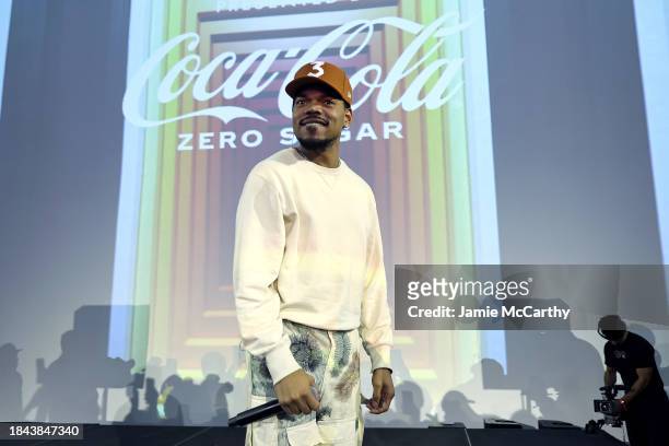 Chance the Rapper performs onstage during EBONY FWD presented by Coca-Cola Zero Sugar at The Temple House on December 09, 2023 in Miami Beach,...