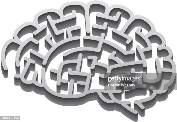 brain maze - brain maze stock illustrations