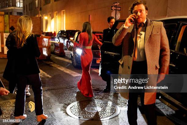 Republican supporters arrive at the New York City Young Republican Club's gala fundraiser at Cipriani's on Wall Street on December 9, 2023 in New...