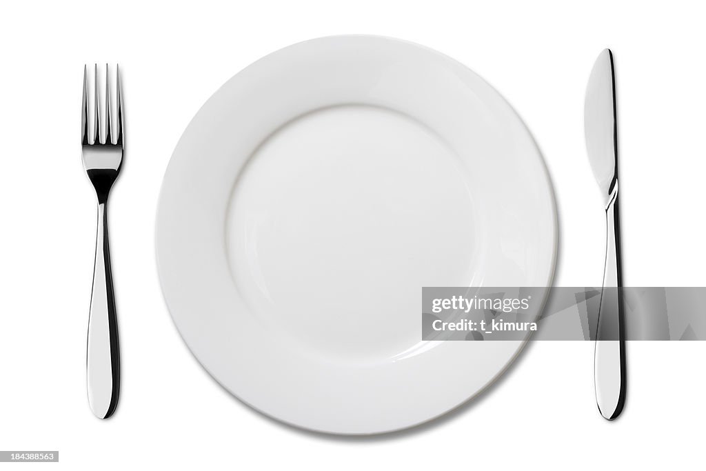 Empty plate with Knife and Fork