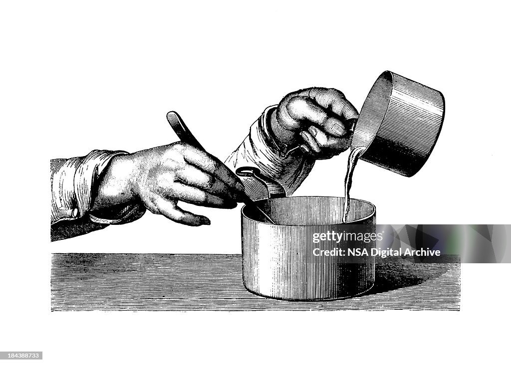 Zuppa di cucina Preparazione/antico illustrazioni