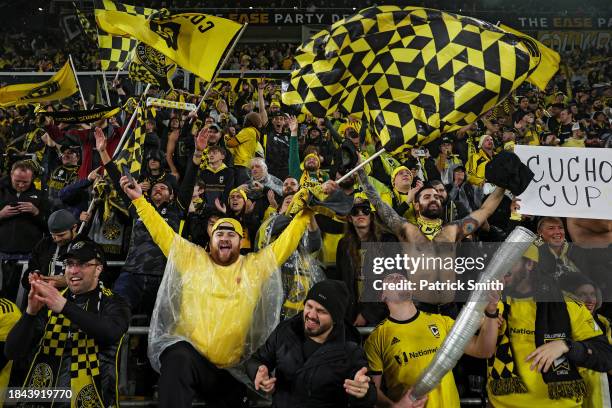The Columbus Crew fans celebrate after winning the 2023 MLS Cup against the Los Angeles FC at Lower.com Field on December 09, 2023 in Columbus, Ohio.