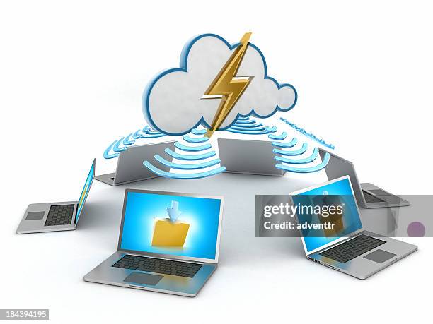 cloud computing - weather map stockfoto's en -beelden