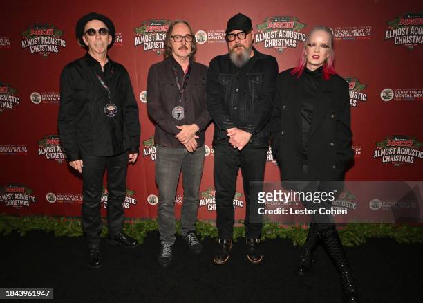 Duke Erikson, Butch Vig, Steve Marker and Shirley Manson of Garbage attend Audacy's KROQ Almost Acoustic Christmas 2023 at The Kia Forum on December...