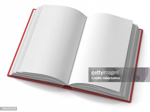 open blank hardback book - open book stockfoto's en -beelden