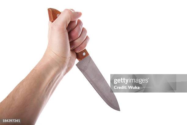 hand holding knife - dagger isolated stock pictures, royalty-free photos & images