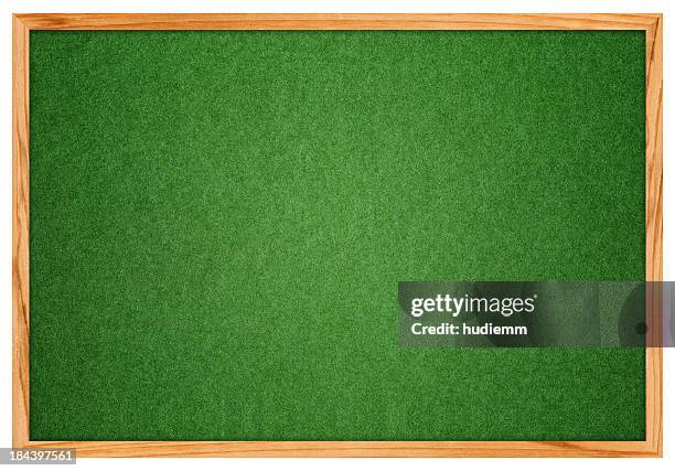 blank green corkboard textured isolated on white background (clipping path!) - green chalkboard stock pictures, royalty-free photos & images