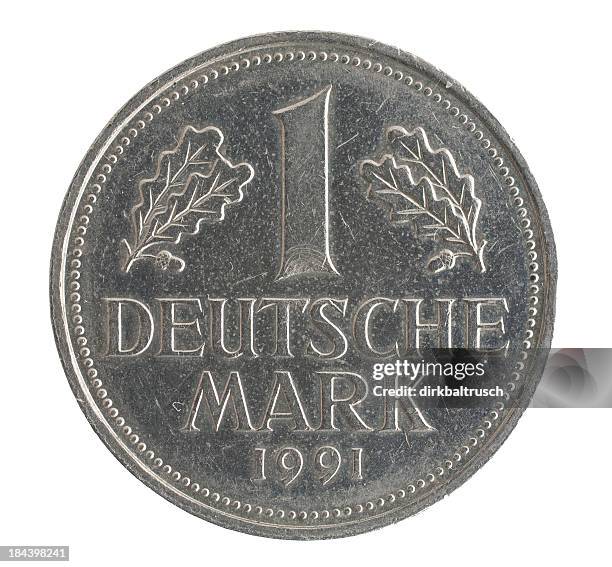 deutsche mark coin - marken stockfoto's en -beelden